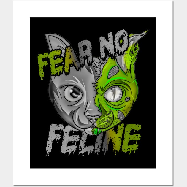 Zombie Cat Fear No Feline Wall Art by Trendy Black Sheep